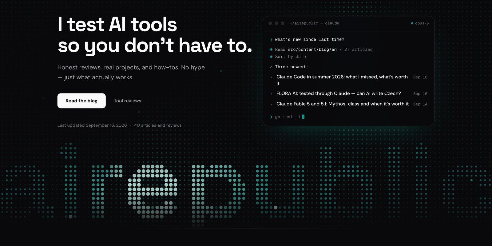 The new hero in dark mode